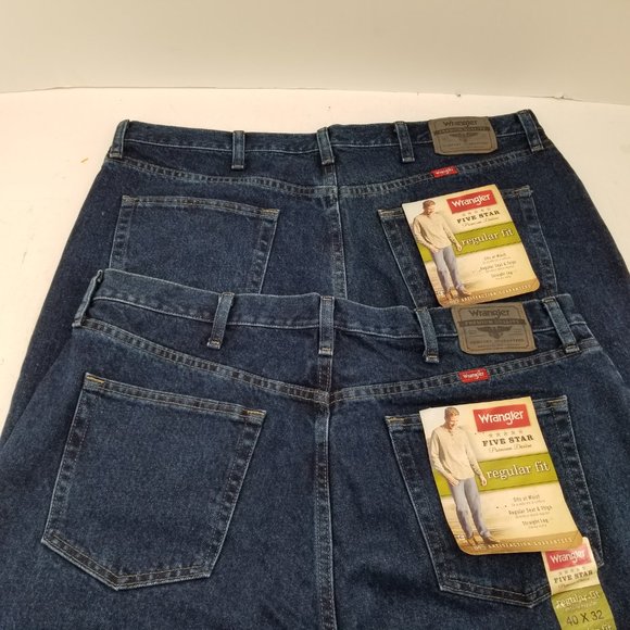 2 of Wrangler Men's Five Star 96501MR Denim Jeans Regular Fit Size 40 x32 - Picture 5 of 7